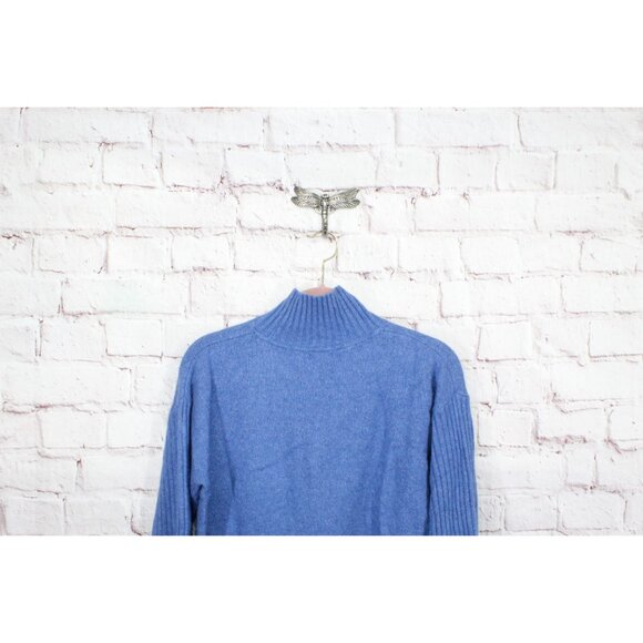LL Bean The Essential Sweater Turtleneck Indigo Heather Size M - Picture 4 of 11